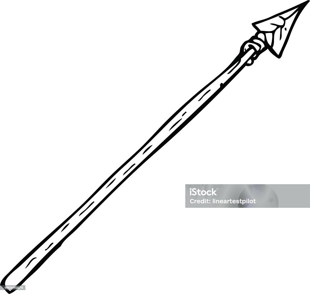 line drawing cartoon  primitive spear simple black and white line drawing cartoon  primitive spear 2015 stock vector