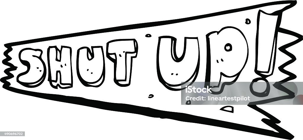 Line Drawing Shut Line Drawing Cartoon Shut Up Sign Stock Illustration - Download Image ...