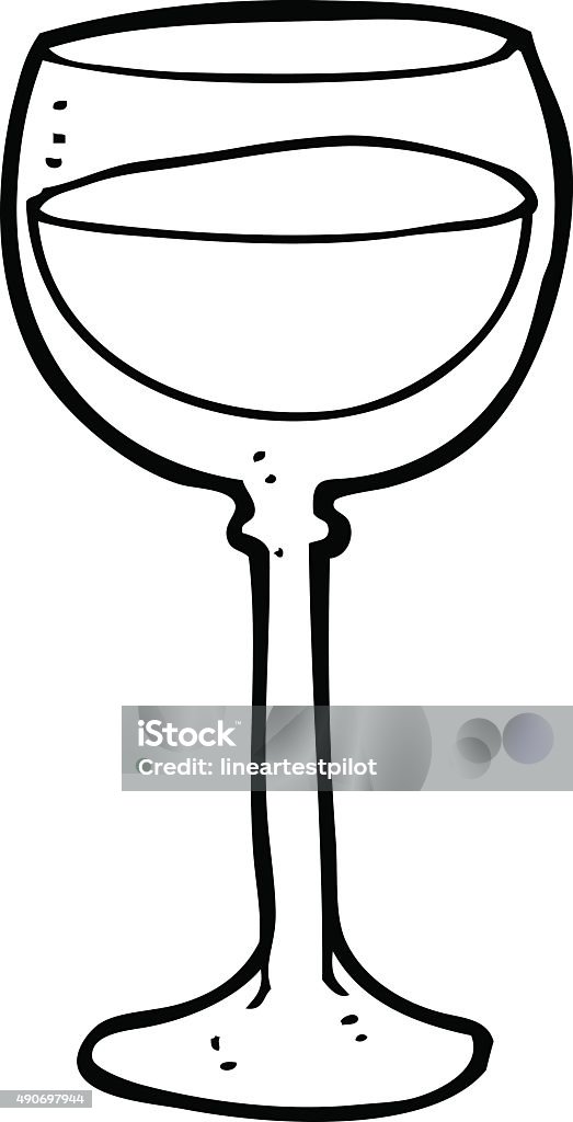 Line Drawing Cartoon Wine Glass Stock Illustration - Download Image Now -  2015, Black And White, Doodle - iStock
