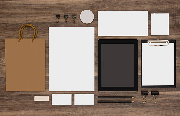 istock Mock-up business template with shopping bag and tablet 490715836