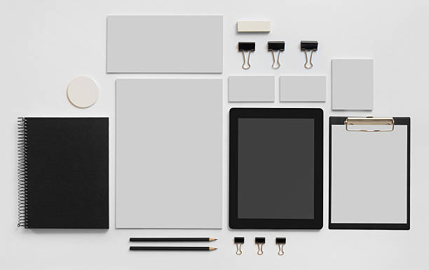 istock Mock-up branding template with tablet on white 490715874