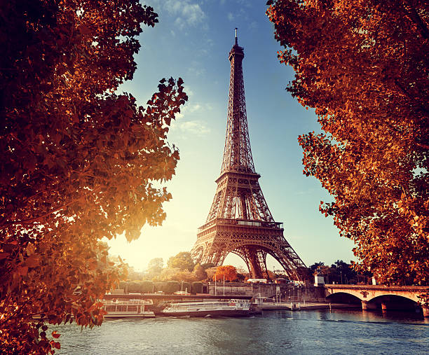 istock Seine in Paris with Eiffel tower in autumn time 490716150