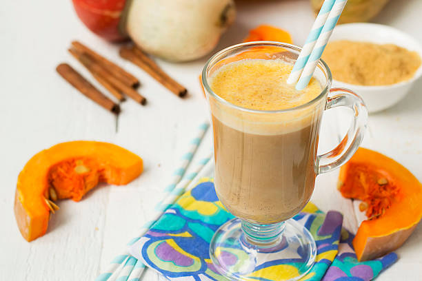 istock Pumpkin latte - coffee with pumpkin cream and hot drinks. 490716530
