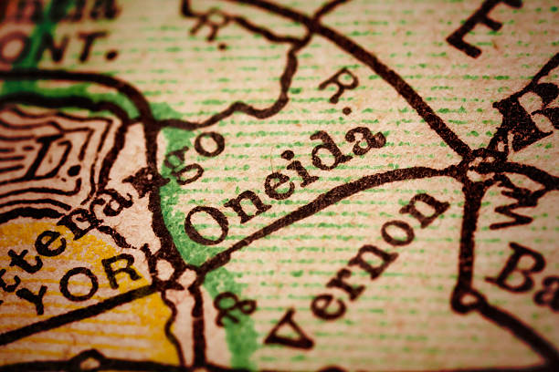 istock Oneida, New York on an Antique map 490717318