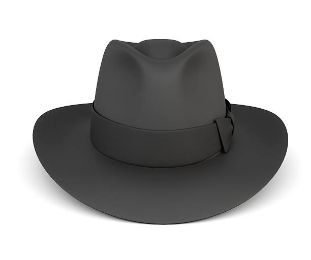 istock Black mens hat isolated on white background. 490717988