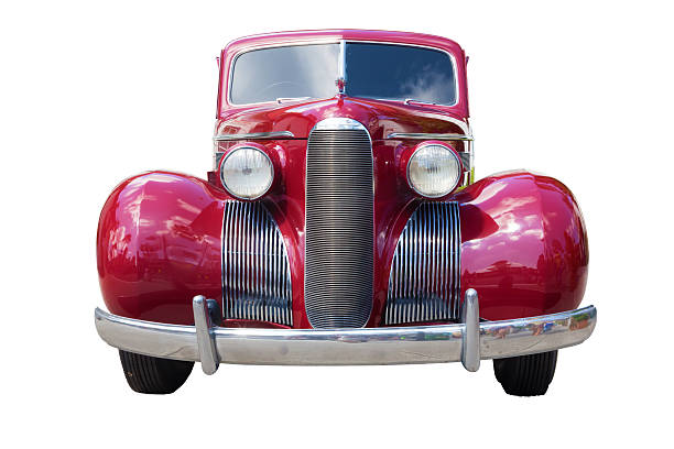 istock Cut out of old red car 490721212
