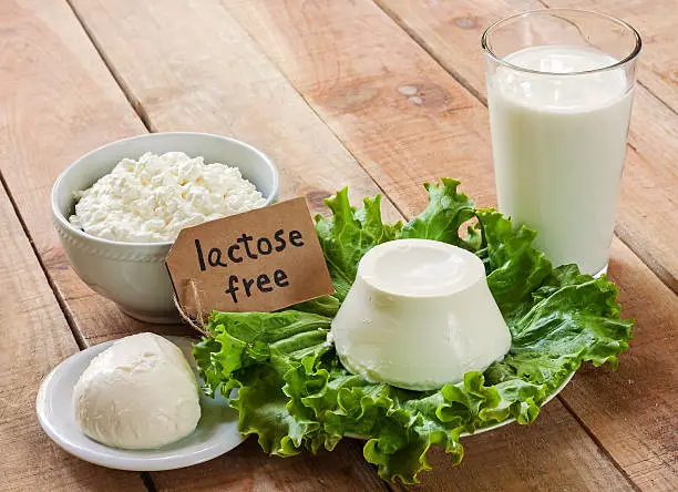 lactose free intolerance - food with background