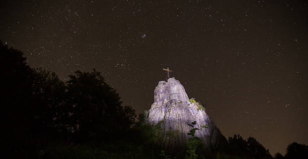 istock druidenstein stone near kirchen germany at night 490724494