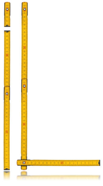 istock Font I and L - Old Yellow Meter Ruler 490724550