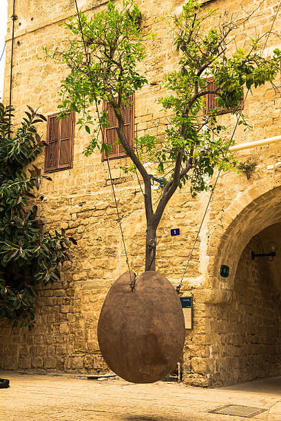 istock Orange tree in stone vessel levitating in Jaffa 490724684