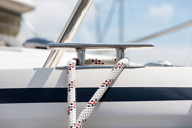 Yacht rope cleat detail image