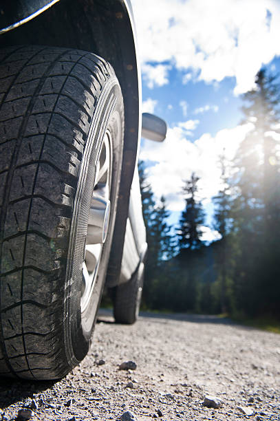 istock Driving car at country road 490726688