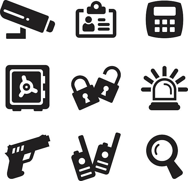 ikony bezpieczeństwa - computer key flash stock illustrations
