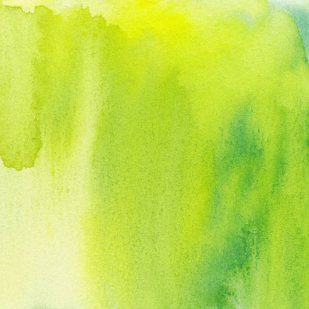 istock Bright lime green and yellow hand painted background 490727398