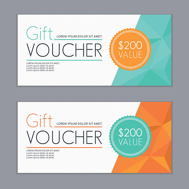 Gift Vouchers Template Bleed Size in in proportion 214x99 mm. Vector illustration of the gift vouchers template. certificate templates stock illustrations