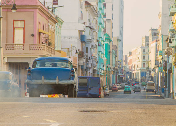 retro cars and smoke, Havana, Cuba