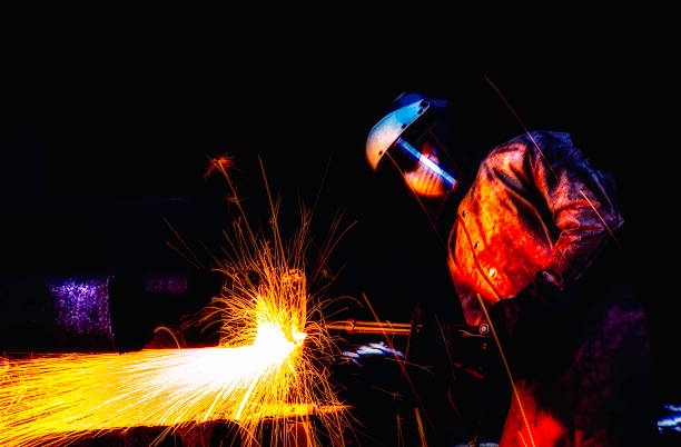 istock Steel Worker cutting with blow torch 490728246