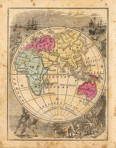 istock Antique 1867 Map of Eastern Hemisphere, Geography, World History, Cartography 490728600