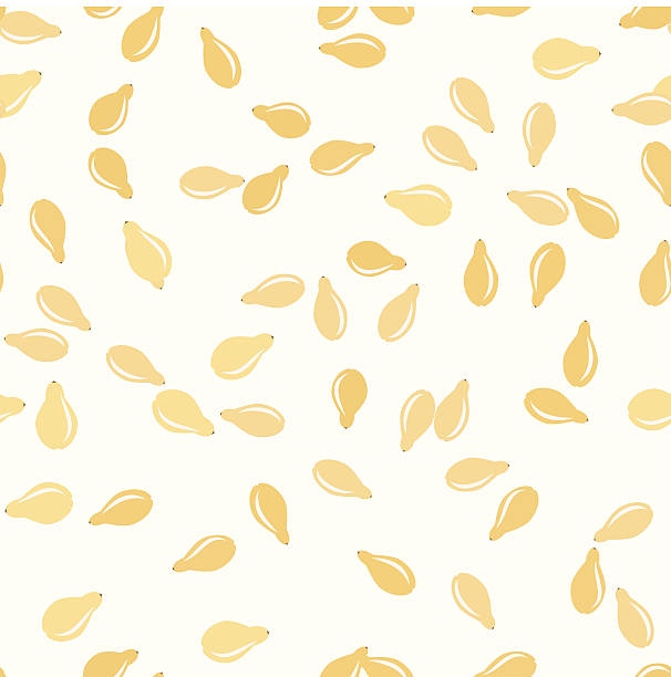 illustrazioni stock, clip art, cartoni animati e icone di tendenza di sesamo seamless pattern - sesamo