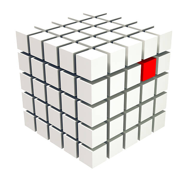 istock white cubes with a red one standing out 490733957