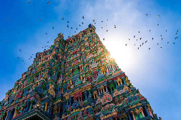 tempio indù meenakshi di madurai, tamil nadu, sud india - mumbai foto e immagini stock
