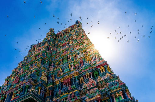 Meenakshi hindu temple in Madurai, Tamil Nadu, South India