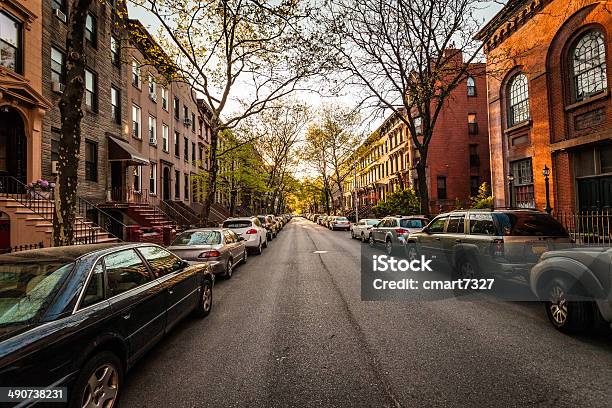 브루클린 Brownstones 측면 Street 브루클린-뉴욕에 대한 스톡 사진 및 기타 이미지 - 브루클린-뉴욕, 갈색 사암, 거리