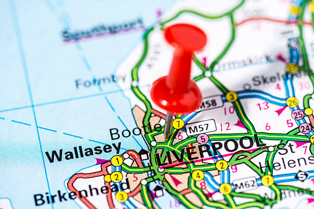 istock European cities on map series: Liverpool 490738491