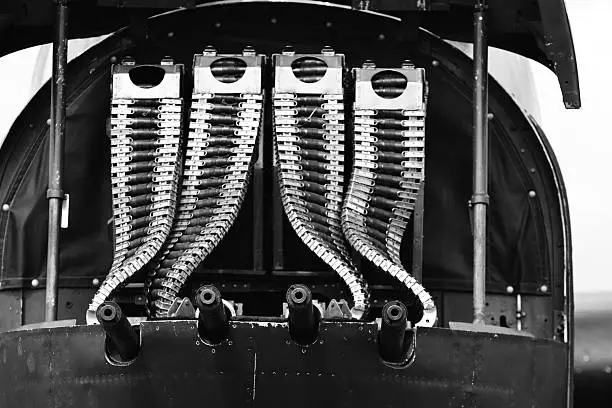 Machine gun on a World War II B-25 bomber.