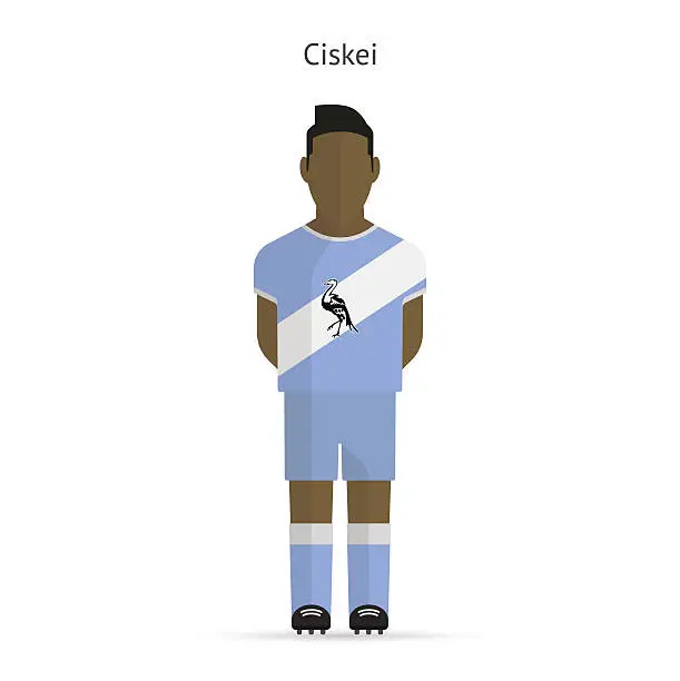 Vector illustration of Ciskei football player. Soccer uniform.