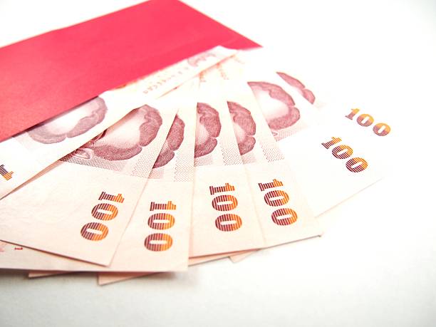 istock Banknotes in red envelope, chinese culture 490748038