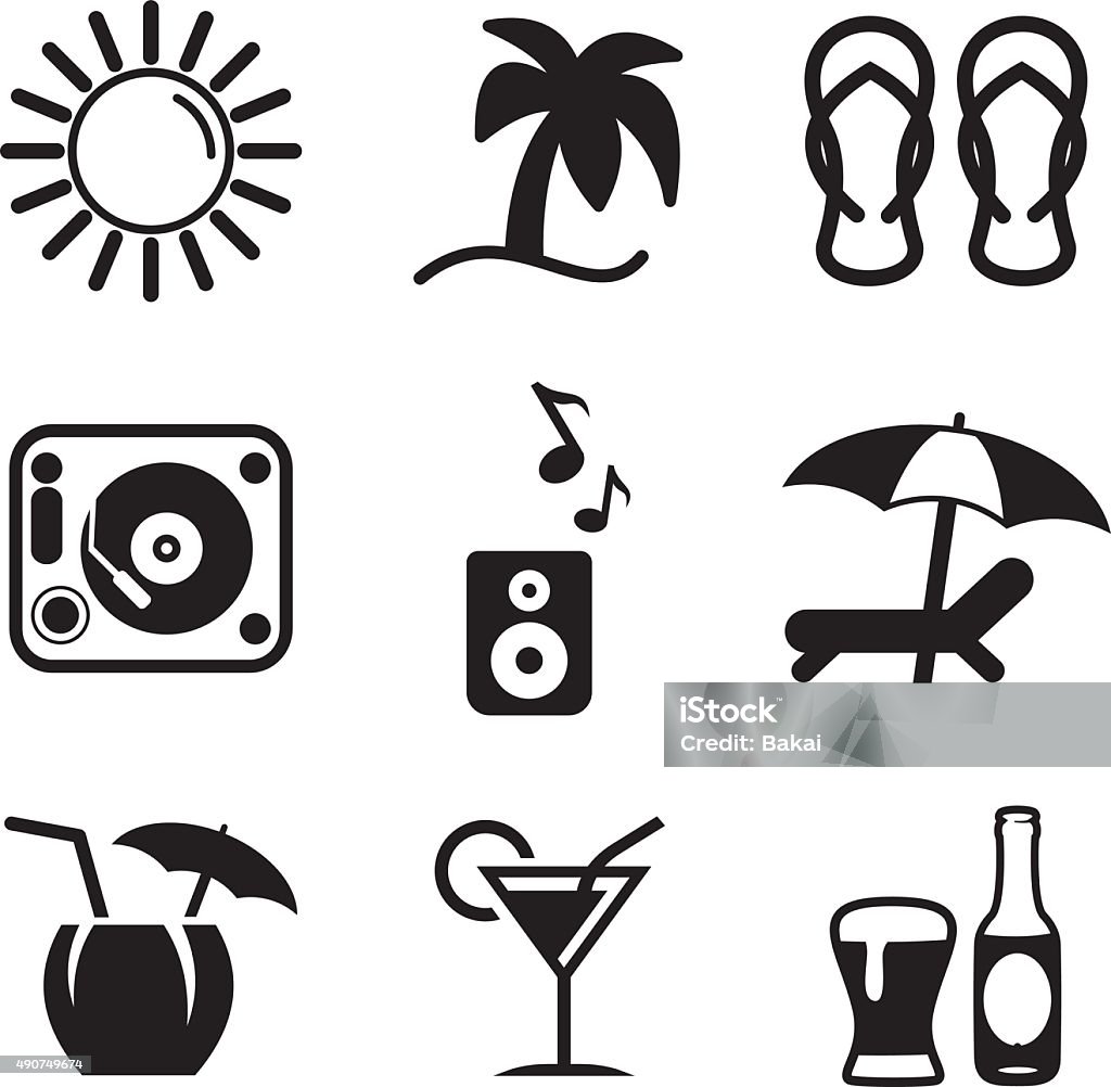 Beach Bar Icons This image is a vector illustration and can be scaled to any size without loss of resolution. 2015 stock vector