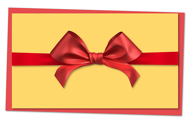 istock red ribbon bow on yellow letter 490751088