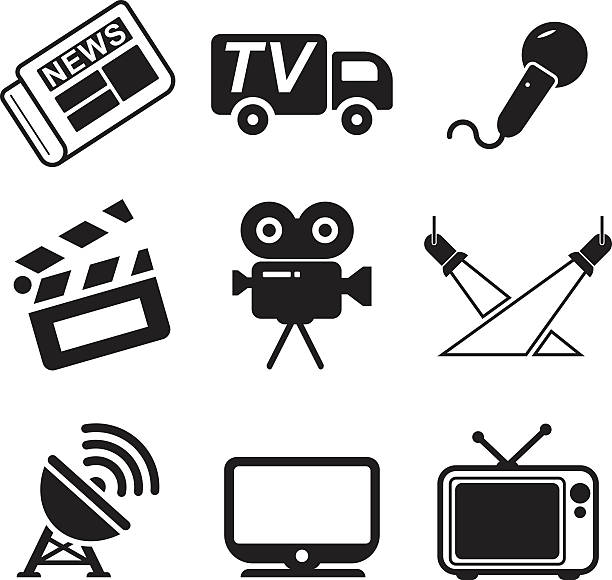 illustrations, cliparts, dessins animés et icônes de icônes de télévision - spot lit