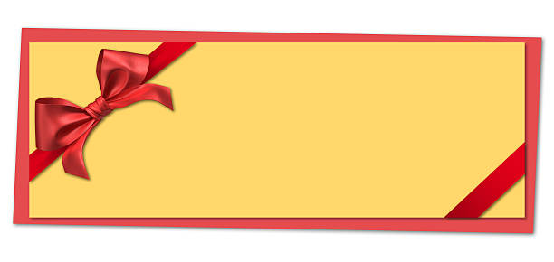 istock red ribbon bow on yellow letter 490752036