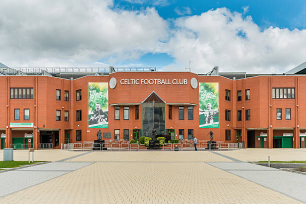 Celtic Park Glasgow Glasgow, Scotland - September 01, 2015: Exterior view of the South Stand at Celtic Park home of Glasgow Celtic Football Club. Celtic Park is the largest football stadium in Scotland. scotland football team stock pictures, royalty-free photos & images