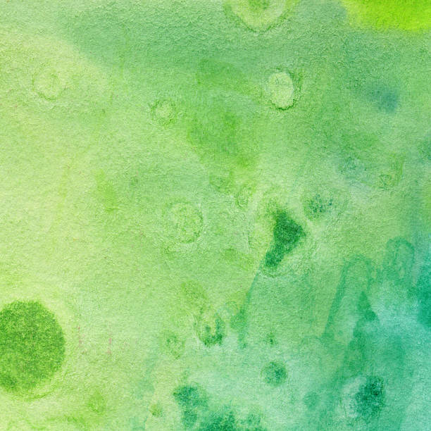 istock Colorful green and yellow hand painted background 490754154