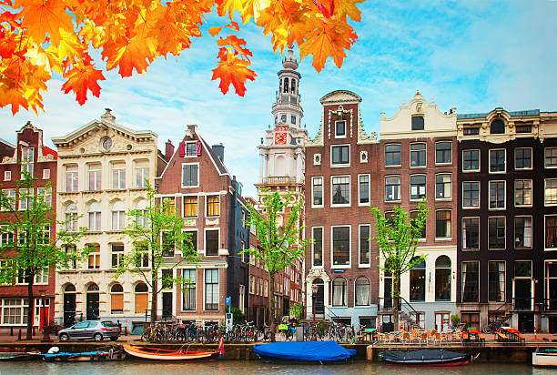istock old  houses of Amsterdam, Netherlands 490755364