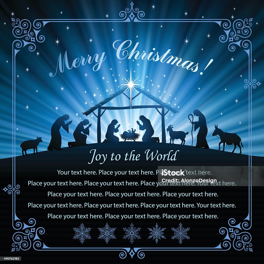 Holy Night Scene High Resolution JPG,CS6 AI and Illustrator EPS 10 included. Each element is named,grouped and layered separately. Very easy to edit. Christmas stock vector