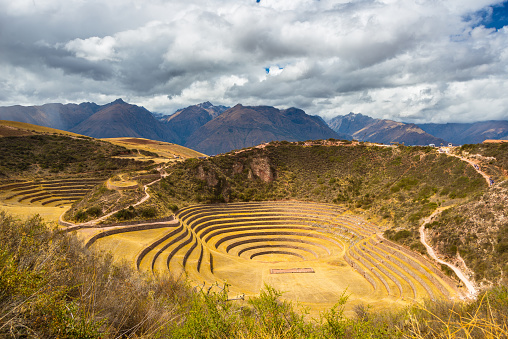 Concentric terraces in Moray, Sacred Valley, Peru