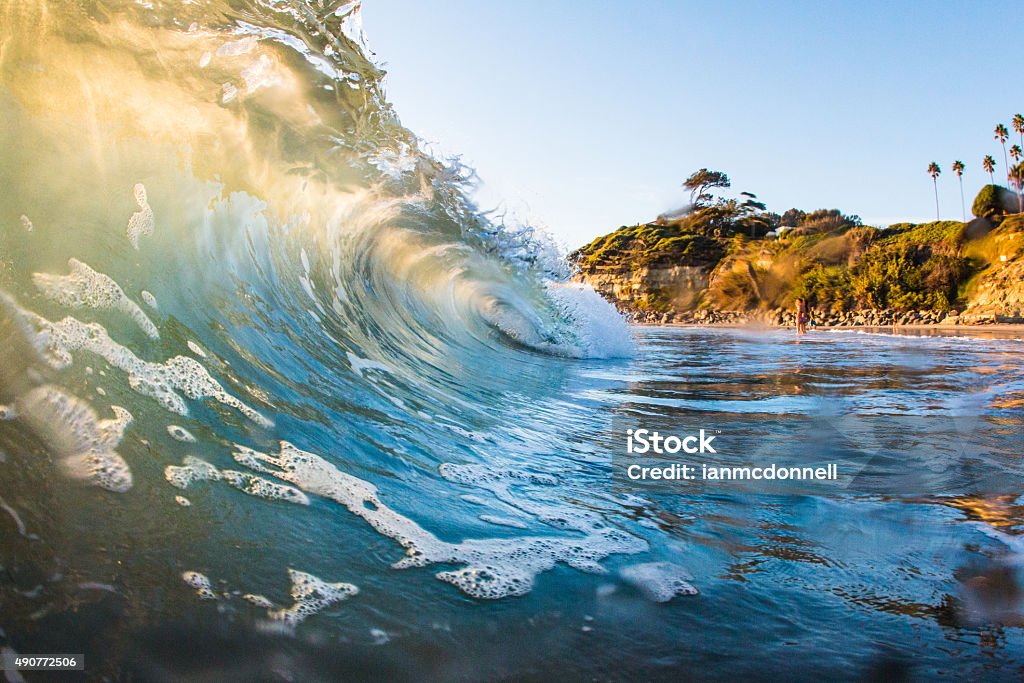 hollow hollow, backlit wave California Stock Photo