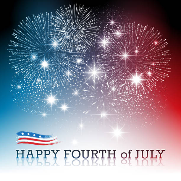 Fourth of July Background Fourt of July background .EPS 10 file with transparencies. All elements are separate objects. File is layered, global colors used and hi res jpeg included. Please take a look at other work of mine linked below.  fireworks and sparklers stock illustrations