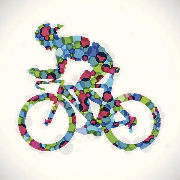 Vector illustration of Color Cyclist