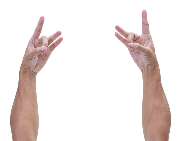istock Man hands with raper sign isolated on white, clipping path 490774187
