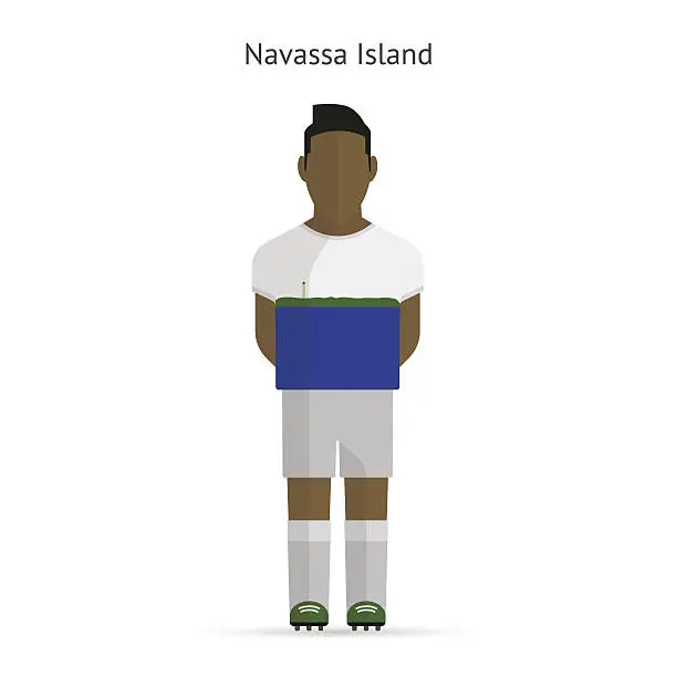 Vector illustration of Navassa Island football player. Soccer uniform.