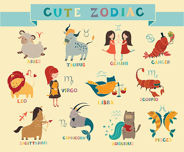 Cute Zodiac Signs Icon Handdrawn Style Funny Animal Stock Illustration -  Download Image Now - iStock
