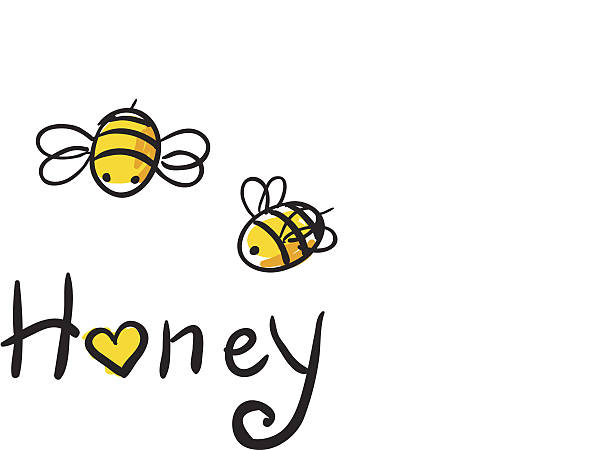 Bee Love honey Bee Love honey vector illustration  cute cartun assiduity stock illustrations