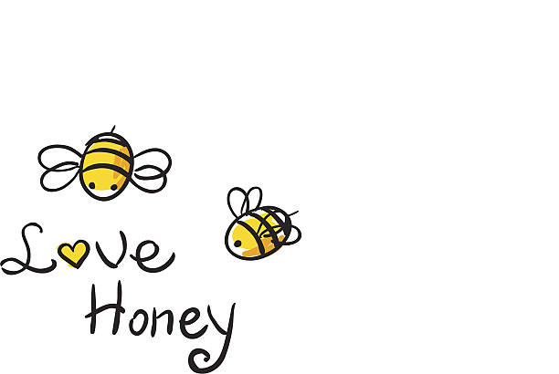 Bee Love honey Bee Love honey vector illustration  cute cartun assiduity stock illustrations