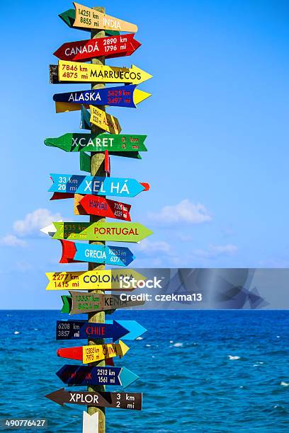 Funny Direction Signpost Stock Photo - Download Image Now - Travel, Beach, World Map