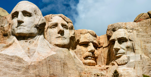 George Washington 1st President, Thomas Jefferson 3rd President, Theodore Roosevelt  26th President, Abraham Lincoln  16th President